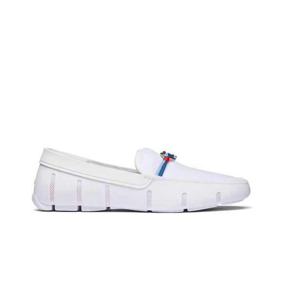 SWIMS MENS LOAFERS, RIVA SHOES FOR MEN, (WHITE,12)